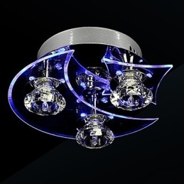 Lámpara de araña moderna de cristal para sala de estar, 3 luces