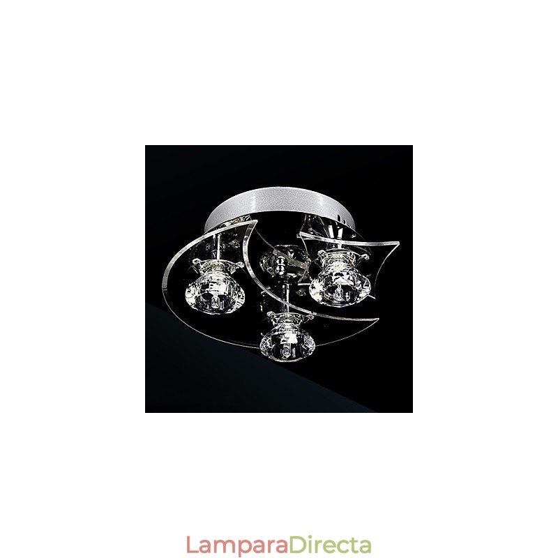 Lámpara de araña moderna de cristal para sala de estar, 3 luces