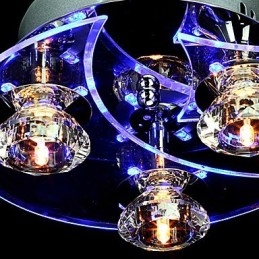 Lámpara de araña moderna de cristal para sala de estar, 3 luces