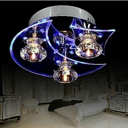 Lámpara de araña moderna de cristal para sala de estar, 3 luces