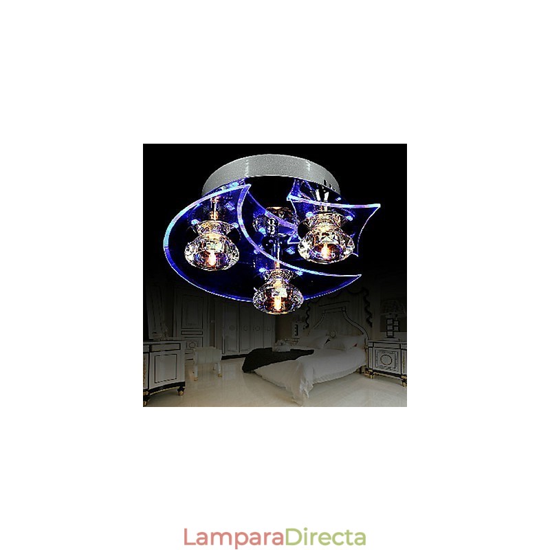 Lámpara de araña moderna de cristal para sala de estar, 3 luces