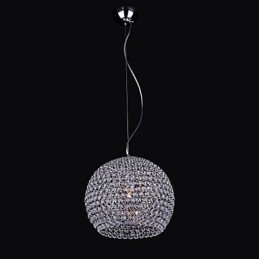 Lámpara de araña de metal cromado estilo mini linterna
