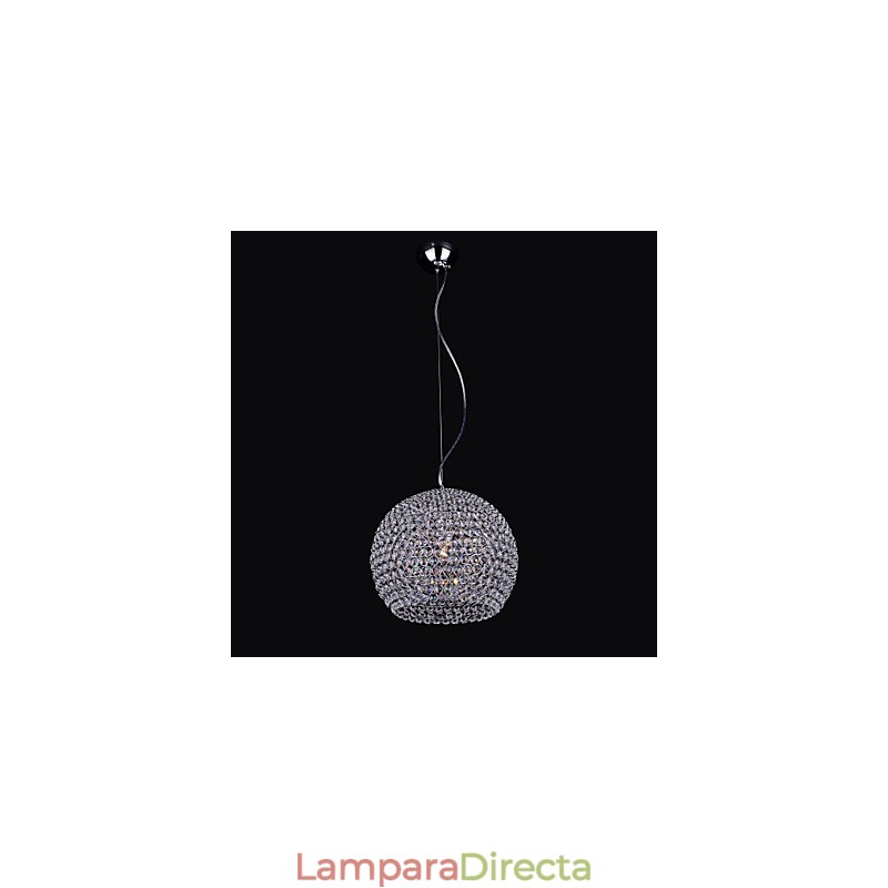 Lámpara de araña de metal cromado estilo mini linterna
