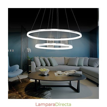 Lámpara colgante de diseño moderno con 4 anillos dobles de acrílico de alta calidad. Lámpara colgante de diseño moderno con 4 anillos dobles de acrílico de alta calidad.