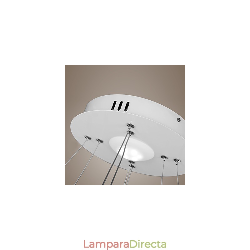 Lámpara colgante de diseño moderno con 4 anillos dobles de acrílico de alta calidad.