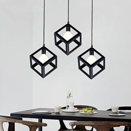 Lámpara colgante de metal con pintura estilo mini retro