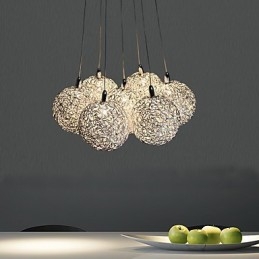 Lámpara colgante moderna y contemporánea de metal galvanizado en estilo mini