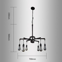 Lámpara de techo de metal retro para cafetería