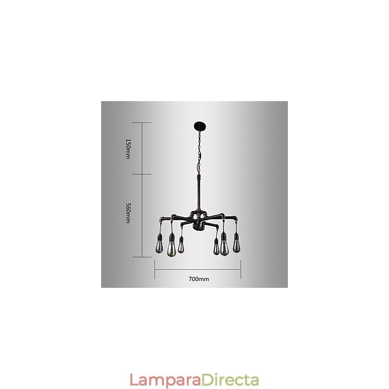 Lámpara de techo de metal retro para cafetería