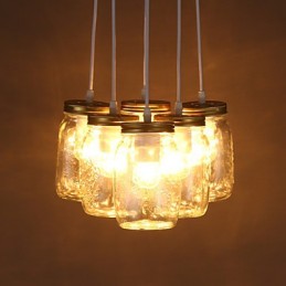 Lámpara de tres luces colgantes de cristal con forma de botella de los deseos para niños