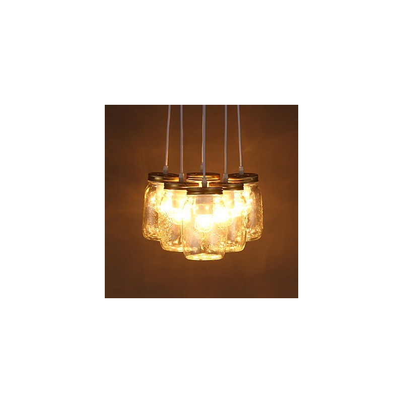 Lámpara de tres luces colgantes de cristal con forma de botella de los deseos para niños