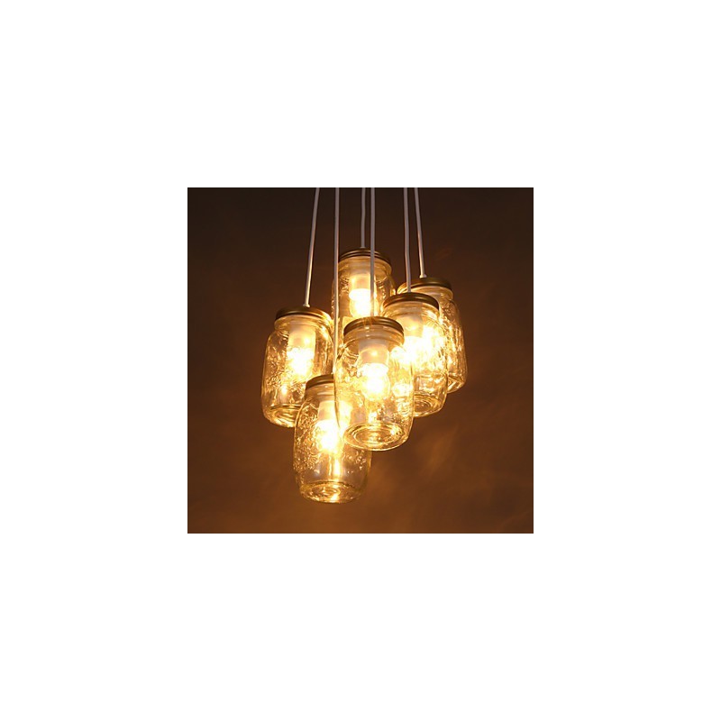 Lámpara de tres luces colgantes de cristal con forma de botella de los deseos para niños