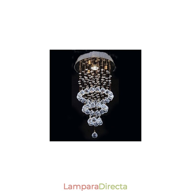 Lámpara empotrada moderna contemporánea de metal galvanizado y cristal