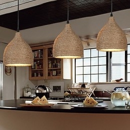 Lámpara colgante pequeña de cuerda de cáñamo de un solo cabezal de Country Lofts que restaura maneras antiguas