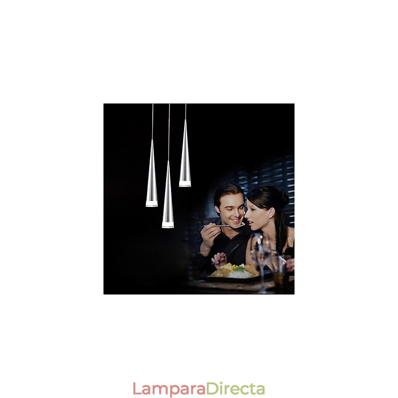Lámpara colgante moderna contemporánea de metal cromado