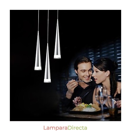 Lámpara colgante moderna contemporánea de metal cromado Lámpara colgante moderna contemporánea de metal cromado