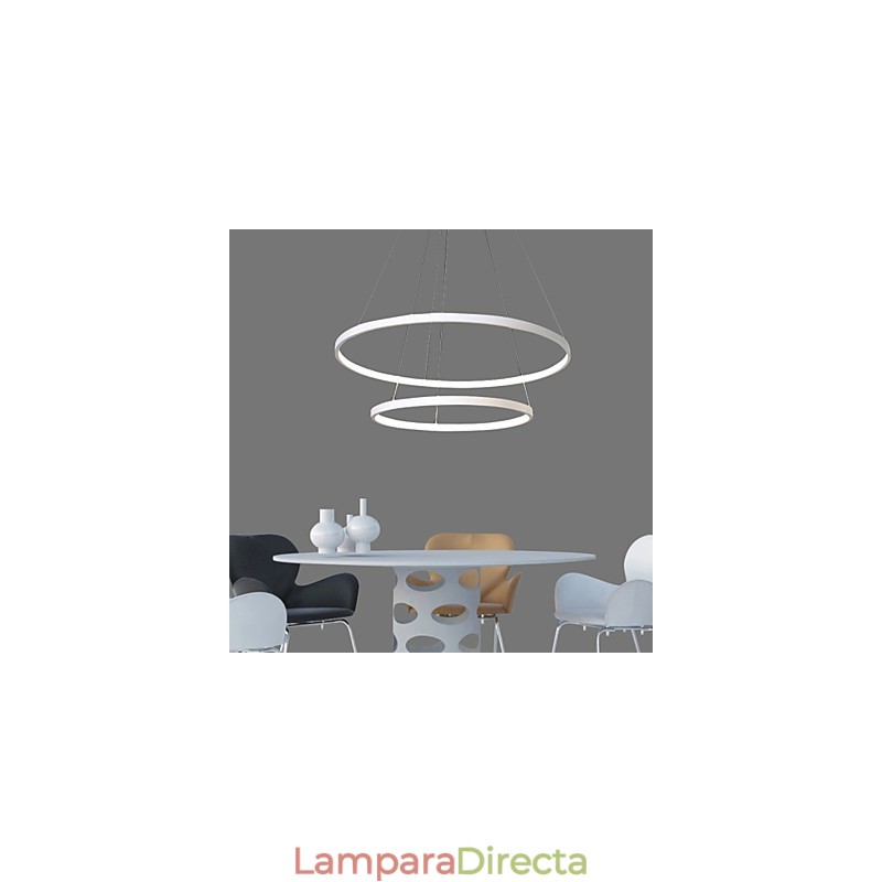 Lámpara colgante de diseño moderno de alta calidad con dos anillos.