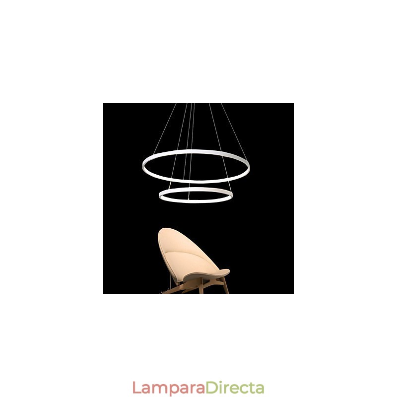 Lámpara colgante de diseño moderno de alta calidad con dos anillos.