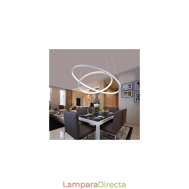 Lámpara colgante de diseño moderno de alta calidad con dos anillos.