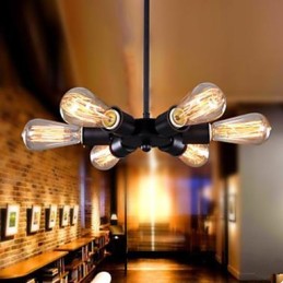Lámpara colgante con forma de noria de seis cabezas de estilo industrial americano