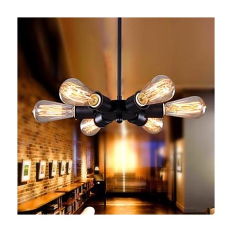 Lámpara colgante con forma de noria de seis cabezas de estilo industrial americano Lámpara colgante con forma de noria de seis cabezas de estilo industrial americano