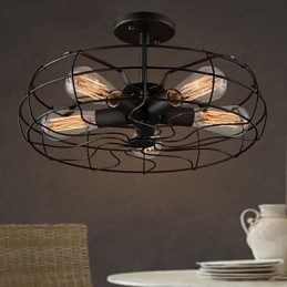 Lámpara de diseño industrial estilo country americano, lámpara personalizada, lámparas de techo con ventilador retro europeo