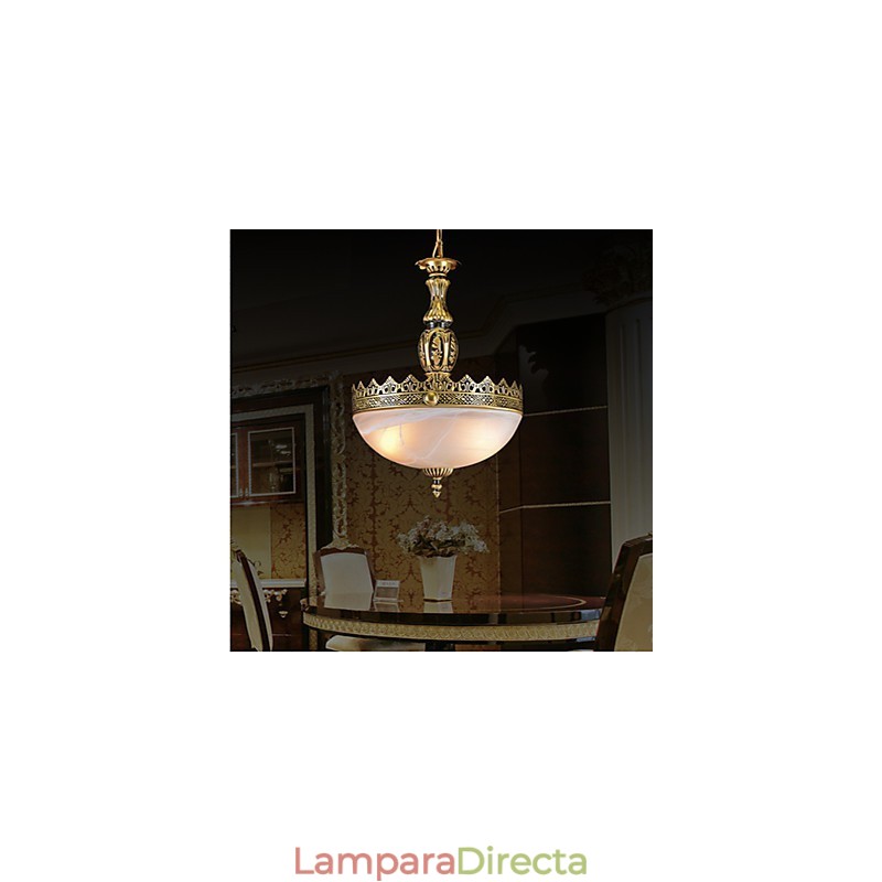 Lámpara colgante de metal de bronce retro, clásica y tradicional.