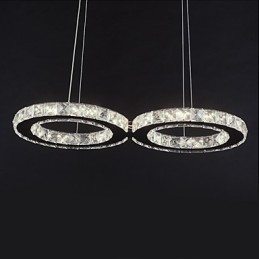 Lámpara colgante moderna contemporánea de metal cromado y cristal