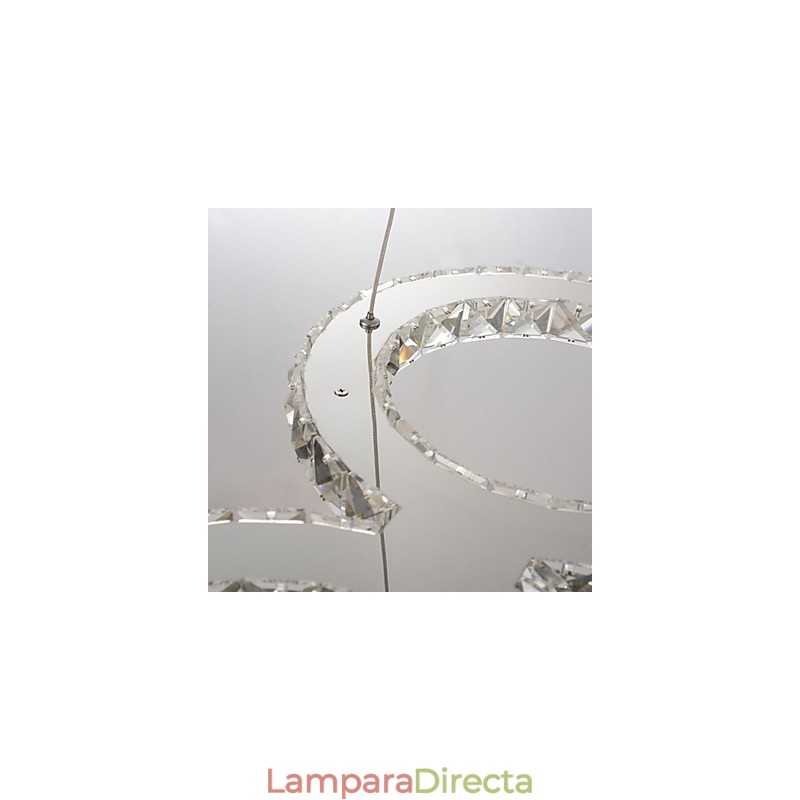 Lámpara colgante moderna contemporánea de metal cromado y cristal