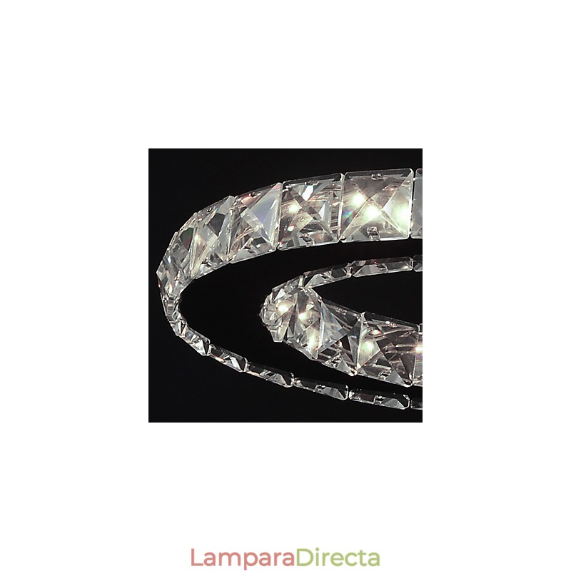 Lámpara colgante moderna contemporánea de metal cromado y cristal