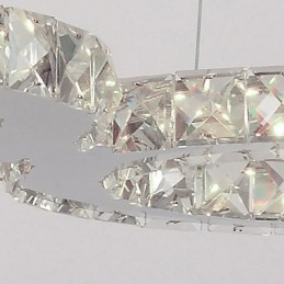 Lámpara colgante moderna contemporánea de metal cromado y cristal