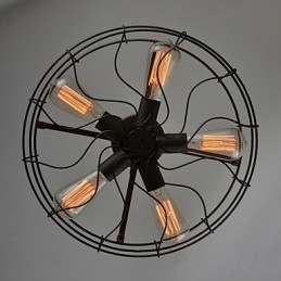 Lámpara de diseño industrial estilo country americano, lámpara personalizada, lámparas de techo con ventilador retro europeo