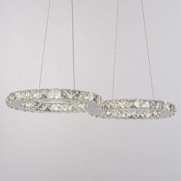 Lámpara colgante moderna contemporánea de metal cromado y cristal
