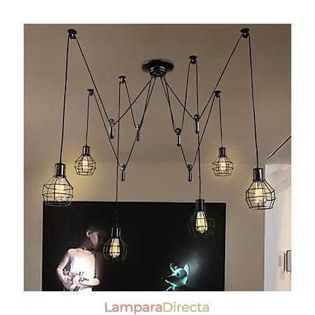 Lámpara colgante de metal de 6 luces de diseño rural Lámpara colgante de metal de 6 luces de diseño rural