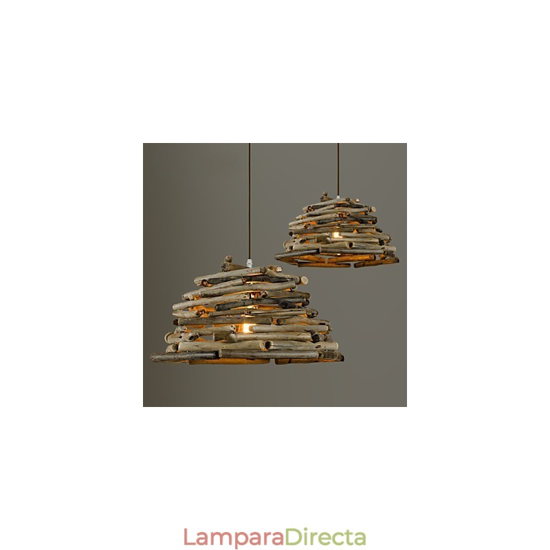 Lámparas de techo de madera clásicas retro, lámparas colgantes sencillas, lámpara colgante de cafetería