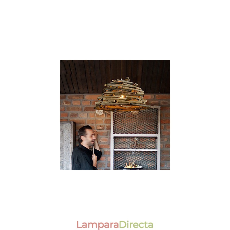 Lámparas de techo de madera clásicas retro, lámparas colgantes sencillas, lámpara colgante de cafetería