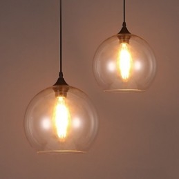 Lámpara colgante de una sola cabeza con bola de cristal estilo rural, estilo nórdico, creativa y americana