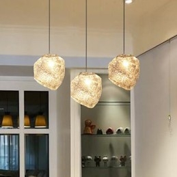 Lámpara de araña de cristal de hielo con diseño irregular de arte contemporáneo y contratado