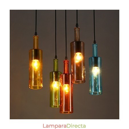 Lámpara colgante con forma de botella que restaura el color de la luz difusa y las formas antiguas Lámpara colgante con forma de botella que restaura el color de la luz difusa y las formas antiguas