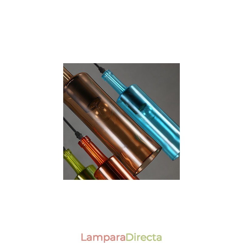 Lámpara colgante con forma de botella que restaura el color de la luz difusa y las formas antiguas