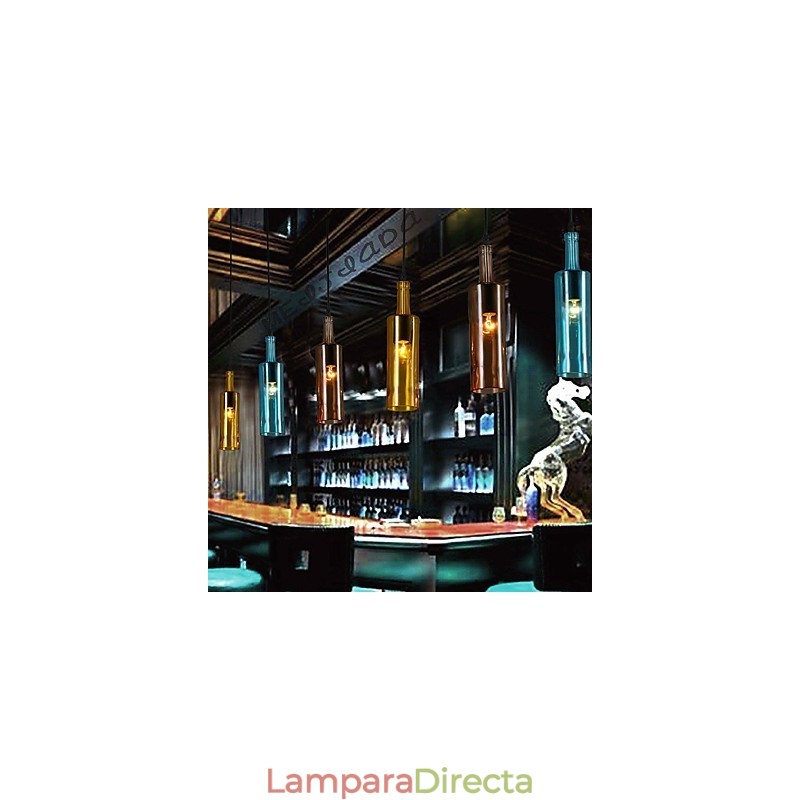Lámpara colgante con forma de botella que restaura el color de la luz difusa y las formas antiguas