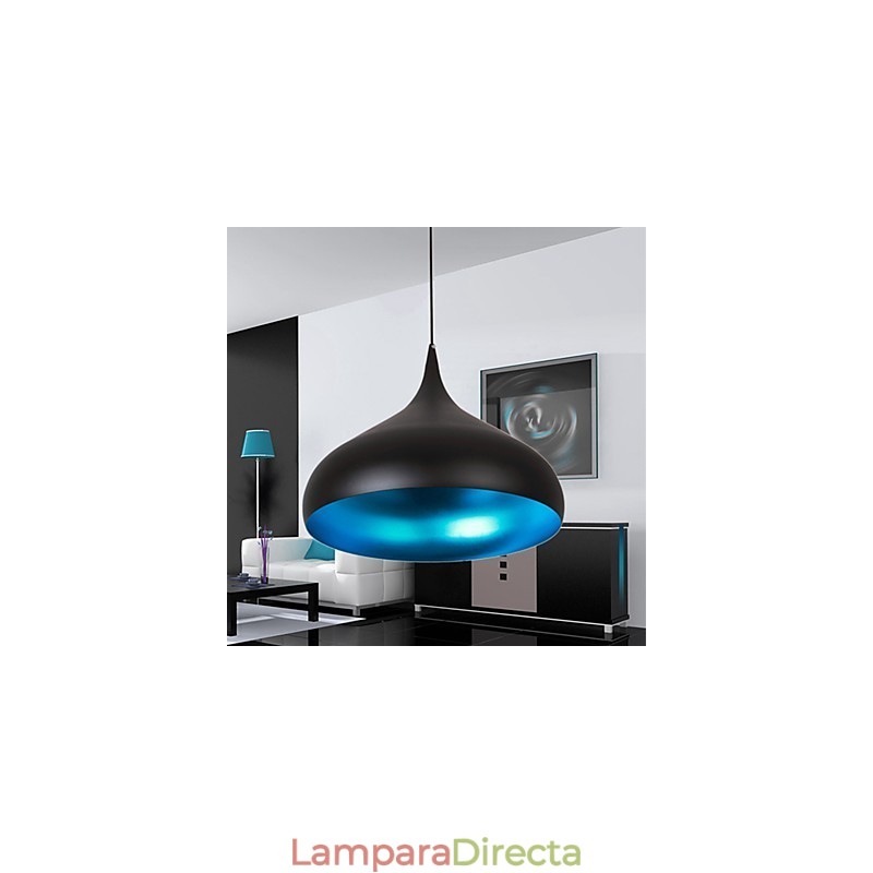 Lámpara colgante moderna contemporánea estilo retro con forma de cuenco en miniatura.