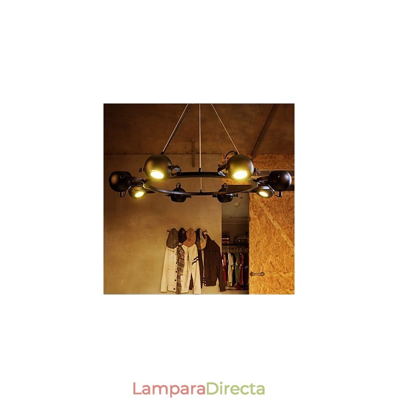 Lámpara de araña vintage de hierro con diseño creativo de viento industrial.