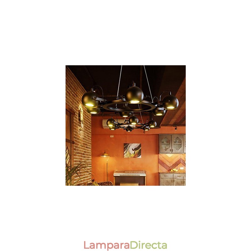 Lámpara de araña vintage de hierro con diseño creativo de viento industrial.
