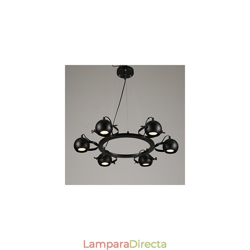 Lámpara de araña vintage de hierro con diseño creativo de viento industrial.
