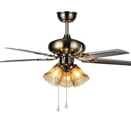 Ventiladores de techo Luxe Eco, modernos, con luz, aspas de 42 pulgadas y acabado en acero cepillado.