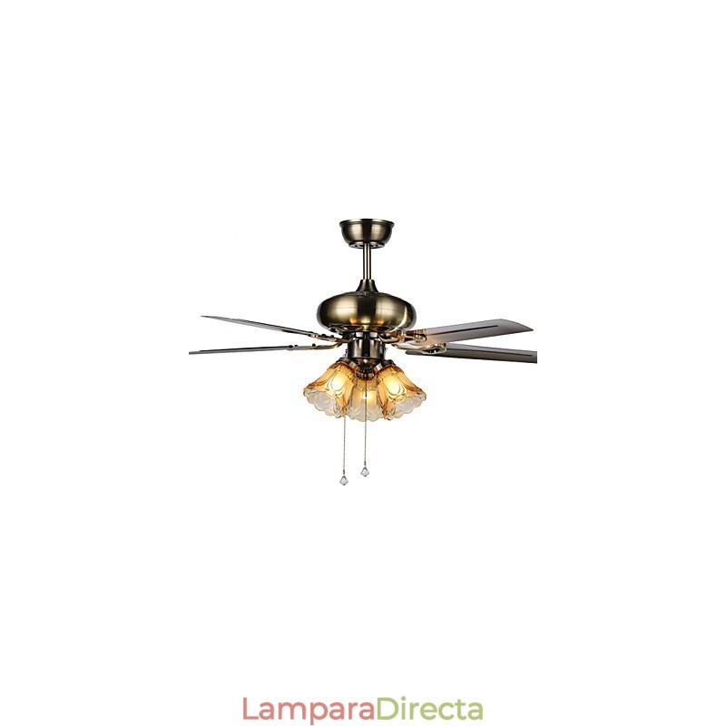 Ventiladores de techo Luxe Eco, modernos, con luz, aspas de 42 pulgadas y acabado en acero cepillado.