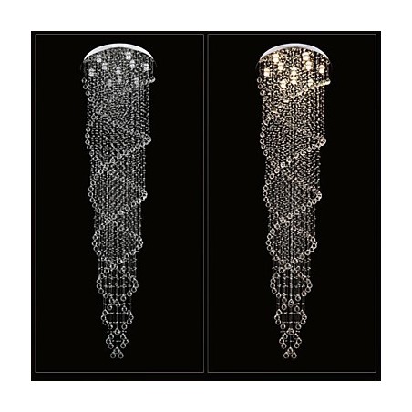 Lámpara de techo colgante, lámpara de iluminación con cristal K9 de doble espiral Lámpara de techo colgante, lámpara de iluminación con cristal K9 de doble espiral