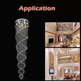 Lámpara de techo colgante, lámpara de iluminación con cristal K9 de doble espiral