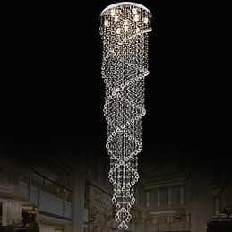 Lámpara de techo colgante, lámpara de iluminación con cristal K9 de doble espiral